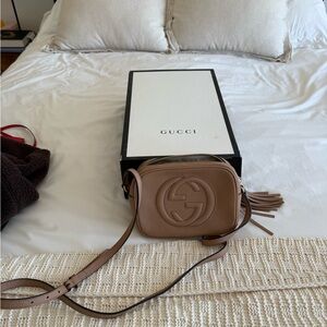 Gucci Soho Calfskin Crossbody Bag with Tassel